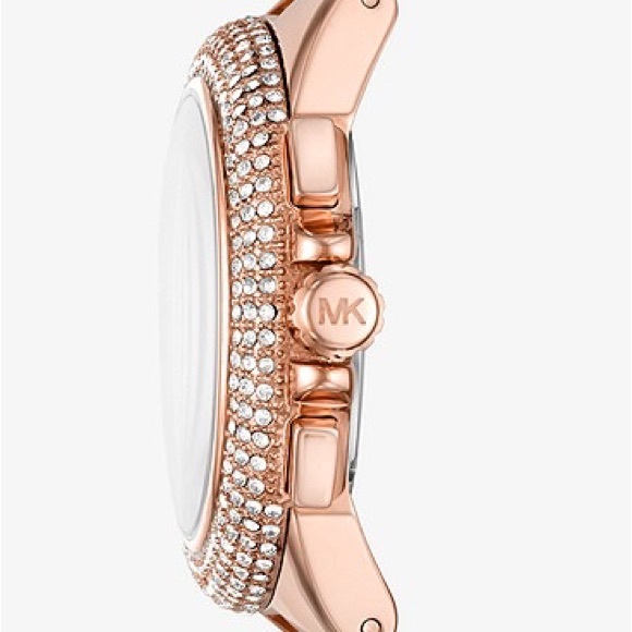 Michael Kors Oversized Camille Pavé Rose Gold-Tone Chronograph Stopwatch - Picture 2 of 8